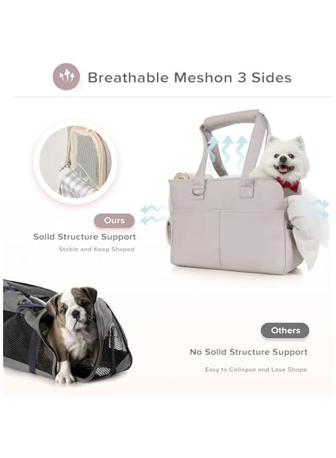 حامل أليف للقطط المتوسطة والكبيرة والكلاب الصغيرة، يتسع لحامل الكلاب يصل وزنه إلى 18 رطلاً، ناقل قطط قابل للطي من الجانب الناعم، حامل كلاب قابل للطي للسفر للكلاب الصغيرة (رمادي) - Image 5