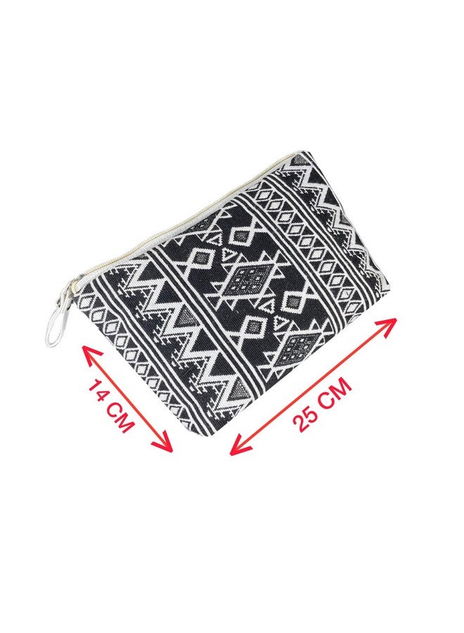 Makeup, Cosmetic, Stationary Pouch for Women Small Pouches for Women with Waterproof Hand Pouch Organizer Storage Makeup Pouch for Girls (Black) - Image 2