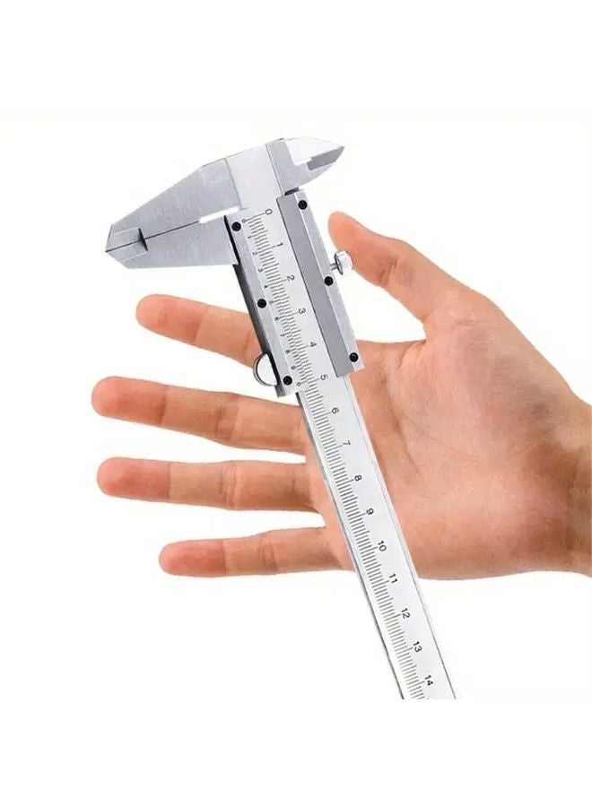 Silvery Stainless Steel Vernier Caliper High Accuracy Measuring Tool For DIY Woodworking - Image 2