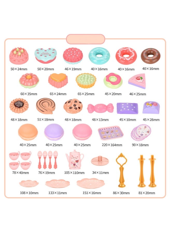 Afternoon Tea Toys Set for Kids Candy Dessert Donut Play Food Playset for Kids Tea Party Toy For Girls Birthday Gift - Image 3