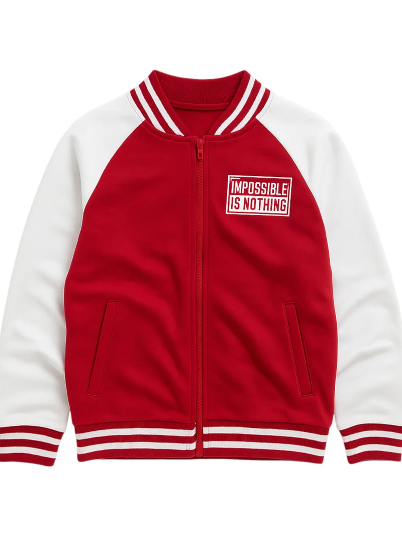 victor and jane Boys' Trendy Red &amp; White Sports Tracksuit – Break the Rule Print