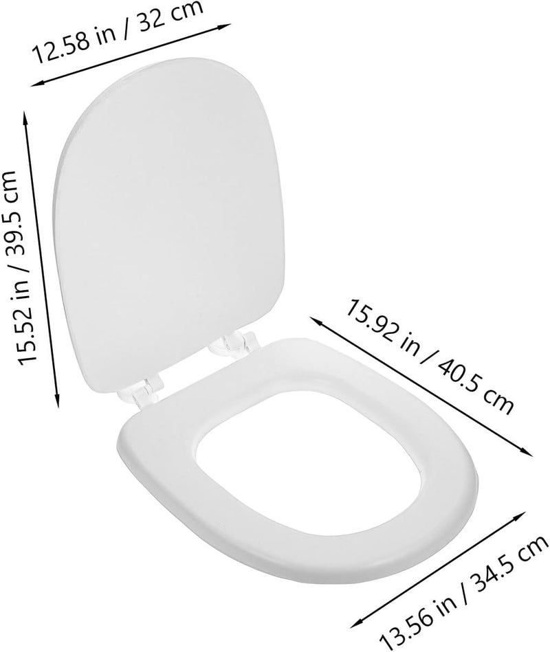 Generic Soft round Padded Toilet Seat Cover Non-slip Foam Cushion Bathroom Toilet Lid Replacement for Enhanced Comfort and Senior Use White Large U-shape - Image 2