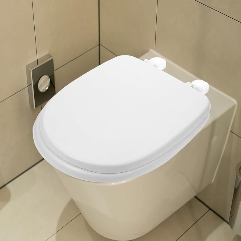 Generic Soft round Padded Toilet Seat Cover Non-slip Foam Cushion Bathroom Toilet Lid Replacement for Enhanced Comfort and Senior Use White Large U-shape - Image 5