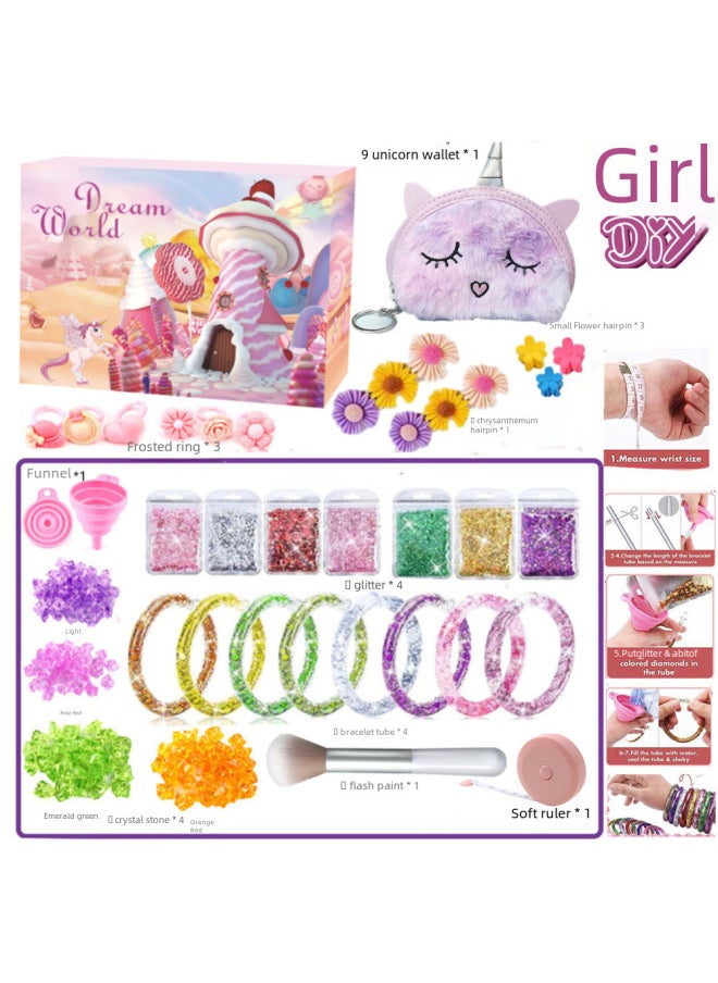 Children's Makeup Blind Box DIY Cosmetics Nail Art Girl Doll Clothes Hand Tear Countdown Calendar-Color:St-036 Glitter Bracelet  - Image 4