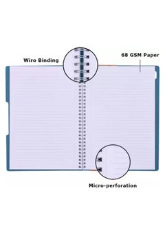 HQ A4 Size Vivid Poly Wiro Five Subject Notebook 300 Pages Green  - Image 3