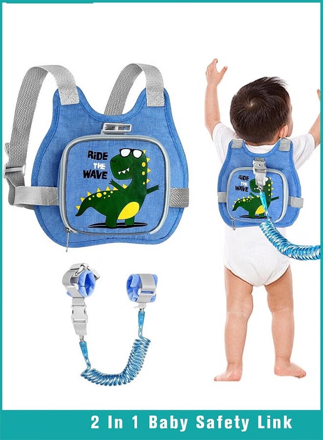 AGREON 3 in 1 Toddler Harness Leash + Anti Lost Wrist Link, Child Safety Harness Tether, Kids Walking Wristband Assistant Strap Belt for Parent Boys Girls Outdoor Activity - Image 1