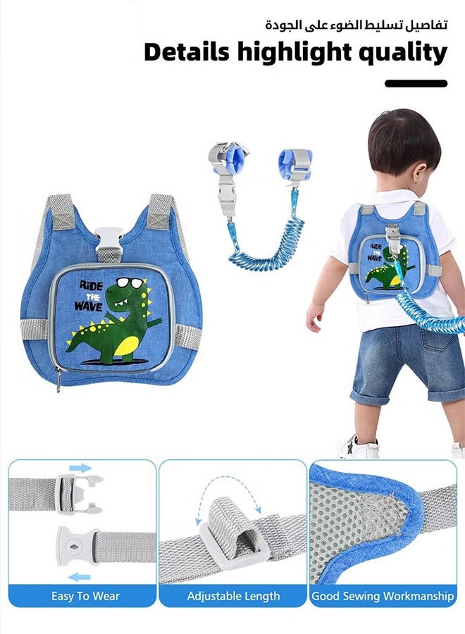 AGREON 3 in 1 Toddler Harness Leash + Anti Lost Wrist Link, Child Safety Harness Tether, Kids Walking Wristband Assistant Strap Belt for Parent Boys Girls Outdoor Activity - Image 3