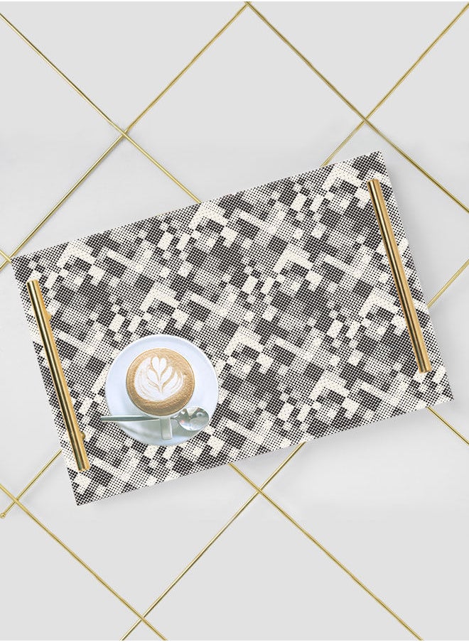 LOWHA Decorative Acrylic Serving Tray with Gold Color Metal Handles Multi Size Cycles Dots 20x30cm  - Image 5