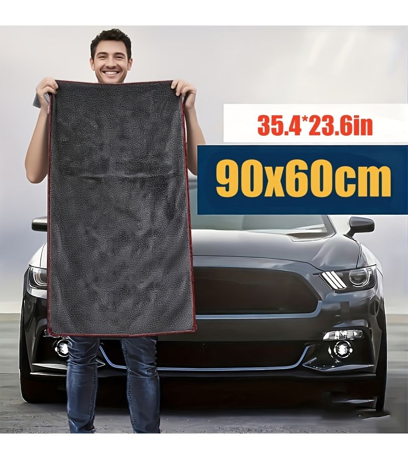 منشفة تجفيف السيارات المصنوعة من الألياف الدقيقة مقاس XXL 23.62 × 35.43 بوصة فائقة الامتصاص وسريعة الجفاف - Image 2