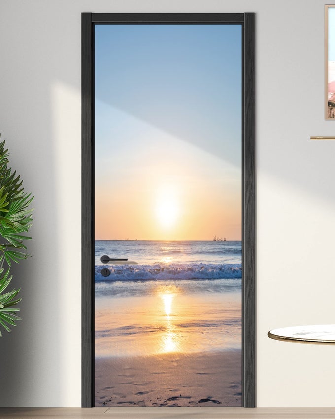 DOOR STICKER DOOR MURAL PEEL AND STICK REMOVABLE SELFADHESIVE OCEAN DOOR WALLPAPER FOR HOME DECOR 303 W X 787 L SET OF 2 SHEETS