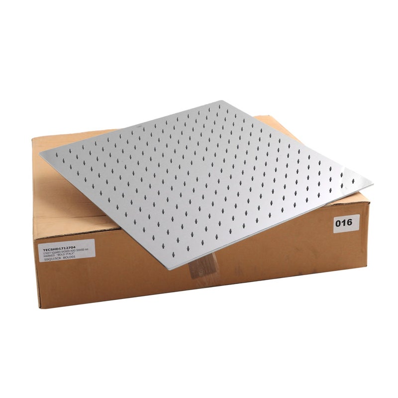 Bold Brasilia Square Rain Shower Head – Premium 304 Stainless Steel Fixed Shower Head with High Pressure Rainfall Spray and Easy-Clean Silicone Jets, Durable Modern Design with 1-Year Warranty - Image 2