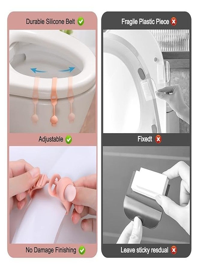 CLICKSWIFT Mushroom Toilet Seat Lifter Silicone Toilet Seat Cushion Handle Adjustable Buckle Closestool Lift Handle Avoid Touching Toilet Cover Lifter Toilet Lid for Bathroom Multicolour (4PCS) - Image 2