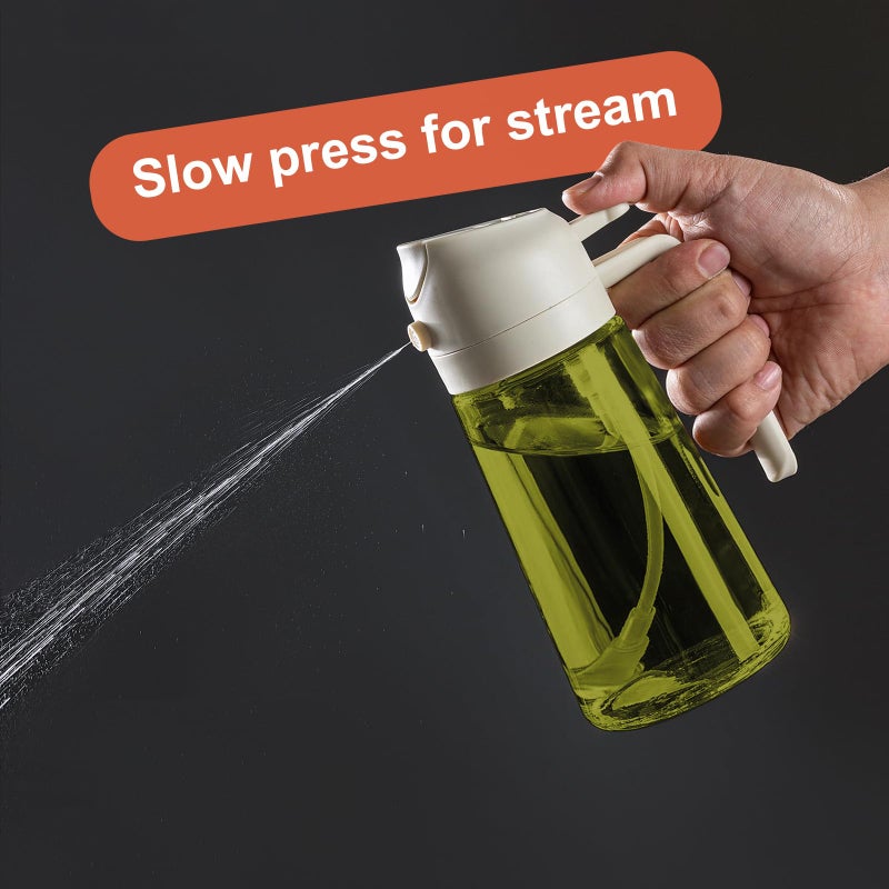 CXINYI - 16oz/470ml Olive Oil Dispenser for Kitchen with Stickers - 2 in 1 Olive Oil Sprayer for Cooking, Air Fryer, and Salad, White (Light-Proof Kitchen Gadget) - Image 5