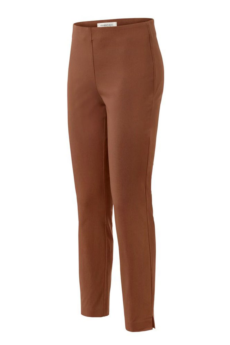 Tchibo Women Stretch Fit Plain Dress Pants, Brown  - Image 3