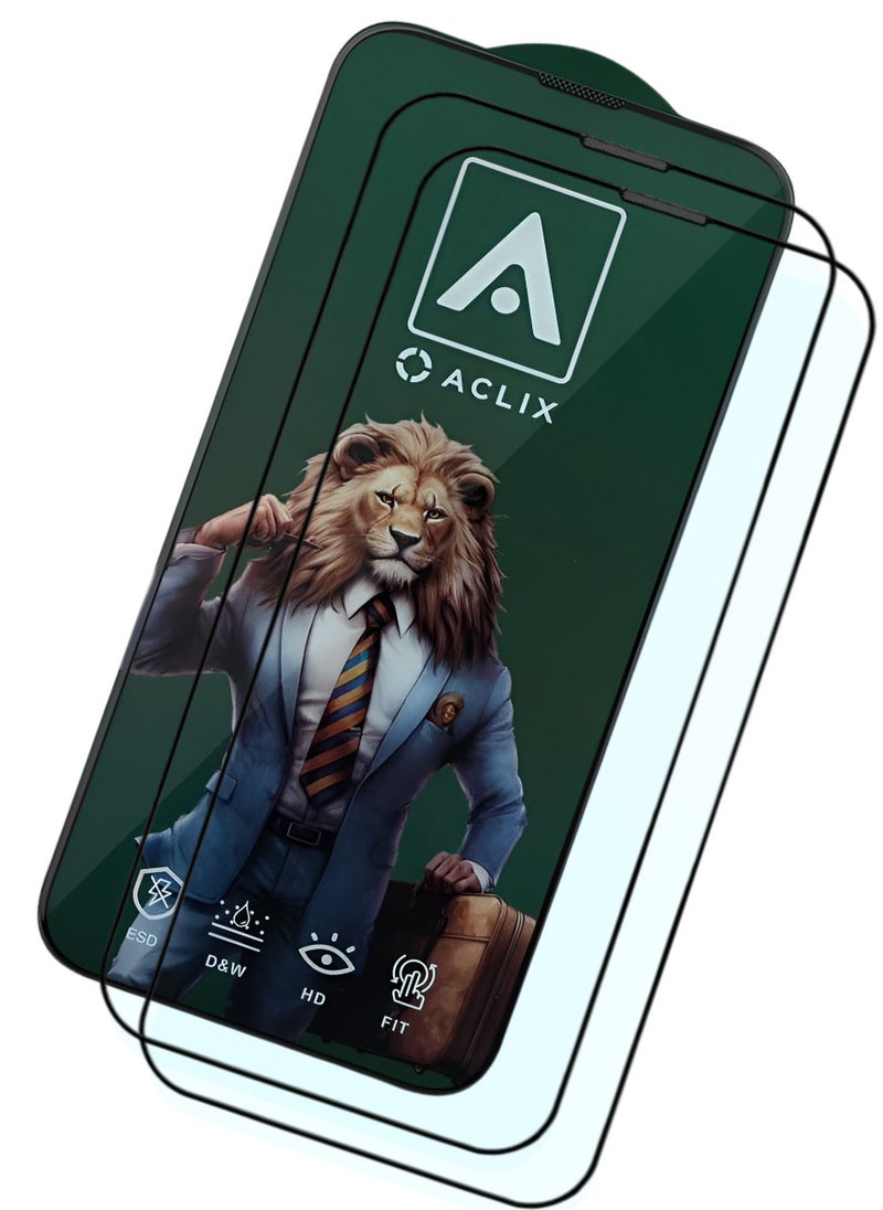ACLIX 2 Pieces Antistatic ESD Dustproof Premium Quality High Definition Tempered Glass Screen Protector Designed For  iPhone XS - Image 1