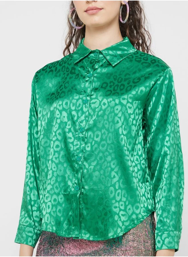 جينجر Urban Minx Satin Button Down Shirt