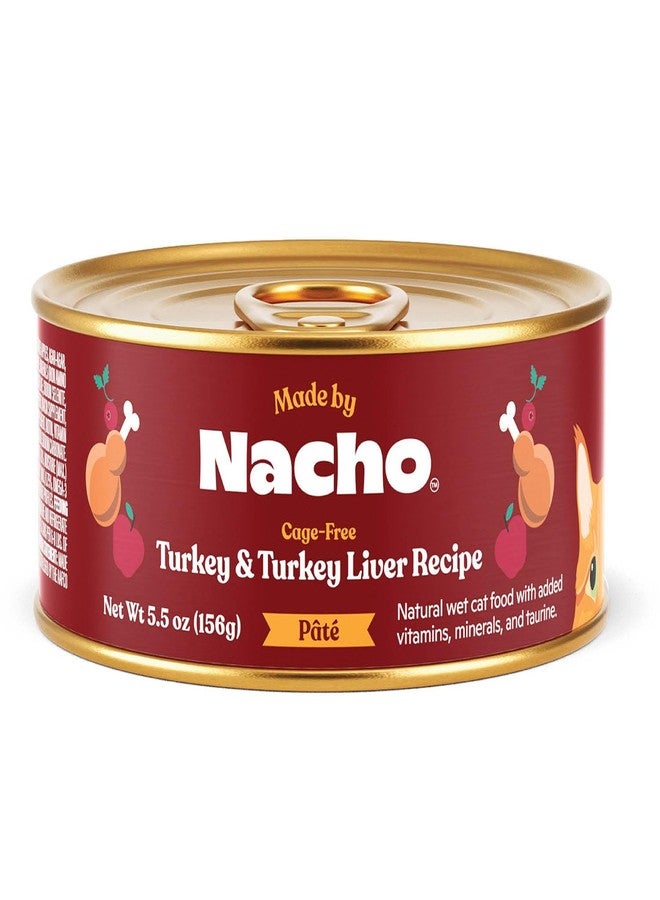 Made by Nacho Premium Wet Cat Food Grain-Free Pate Cans (Turkey & Turkey Liver - 6 Pack, 5.5 Ounce) - Image 1