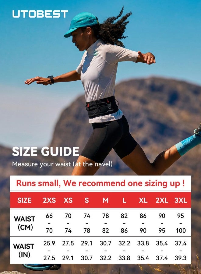 UTOBEST Running Belt for Men & Women, Bounce-Free Running Waist Pack Fits All Phones, 4-Pocket No Zipper Trail Running Belt Fits 500ml Soft Flask, Pole Carry Straps for Race, Trail (B7 Pro-Black, XL) - Image 5