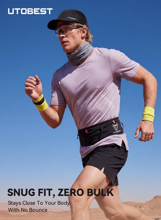 UTOBEST Running Belt for Men & Women, Bounce-Free Running Waist Pack Fits All Phones, 4-Pocket No Zipper Trail Running Belt Fits 500ml Soft Flask, Pole Carry Straps for Race, Trail (B7 Pro-Black, XL) - Image 3