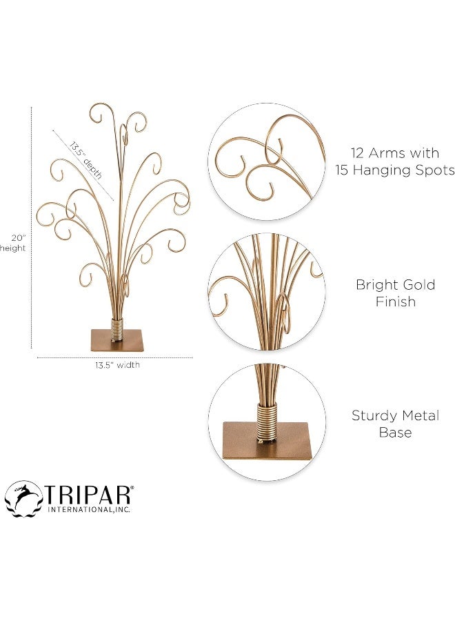 Tripar 20 Inch Gold Finish Ornament Tree Christmas Holiday Display Stand - Image 4
