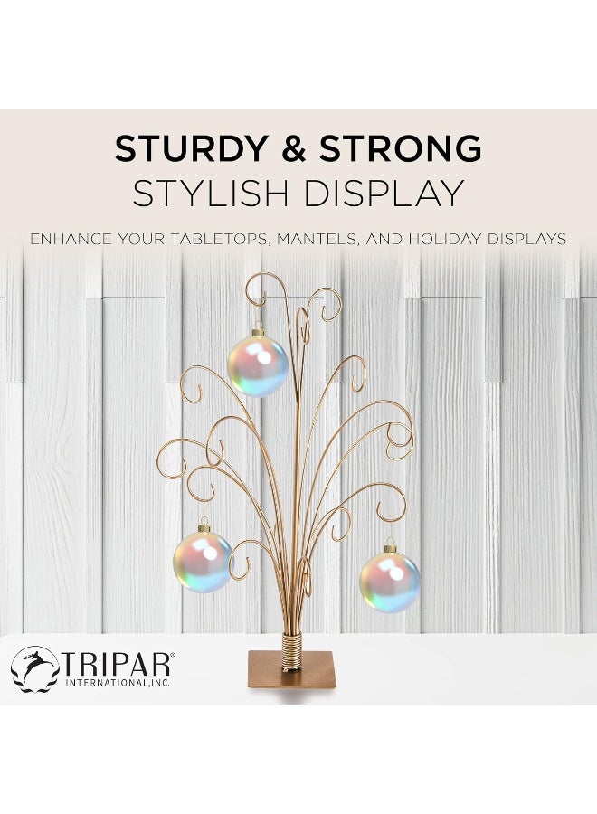 Tripar 20 Inch Gold Finish Ornament Tree Christmas Holiday Display Stand - Image 3