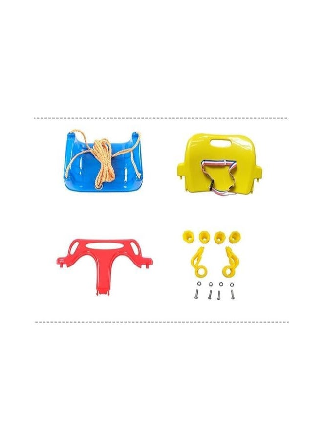 بونكا مقعد أرجوحة للأطفال 3 في 1 متعدد الوظائف للملعب والفناء الخلفي والأماكن الداخلية والخارجية لون ازرق من بونكا - Image 2