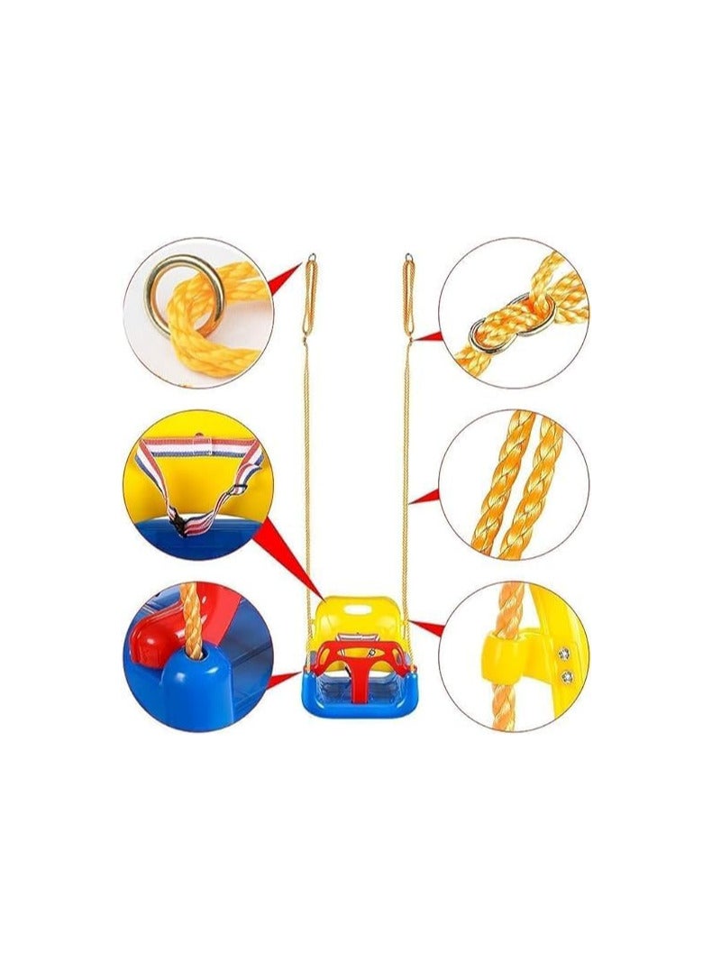 بونكا مقعد أرجوحة للأطفال 3 في 1 متعدد الوظائف للملعب والفناء الخلفي والأماكن الداخلية والخارجية لون ازرق من بونكا - Image 5