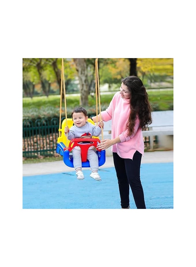 بونكا مقعد أرجوحة للأطفال 3 في 1 متعدد الوظائف للملعب والفناء الخلفي والأماكن الداخلية والخارجية لون ازرق من بونكا - Image 4