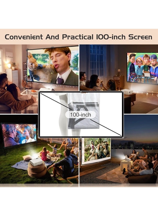 Projector 2023 Updated Mini Projector with Bluetooth and Projector Screen, 9500Lumens Full HD 1080P Supported Portable Video-Projector, Home Theater Movie Projector Compatible with HDMI,USB,AV,Laptop,Smartphone - Image 3