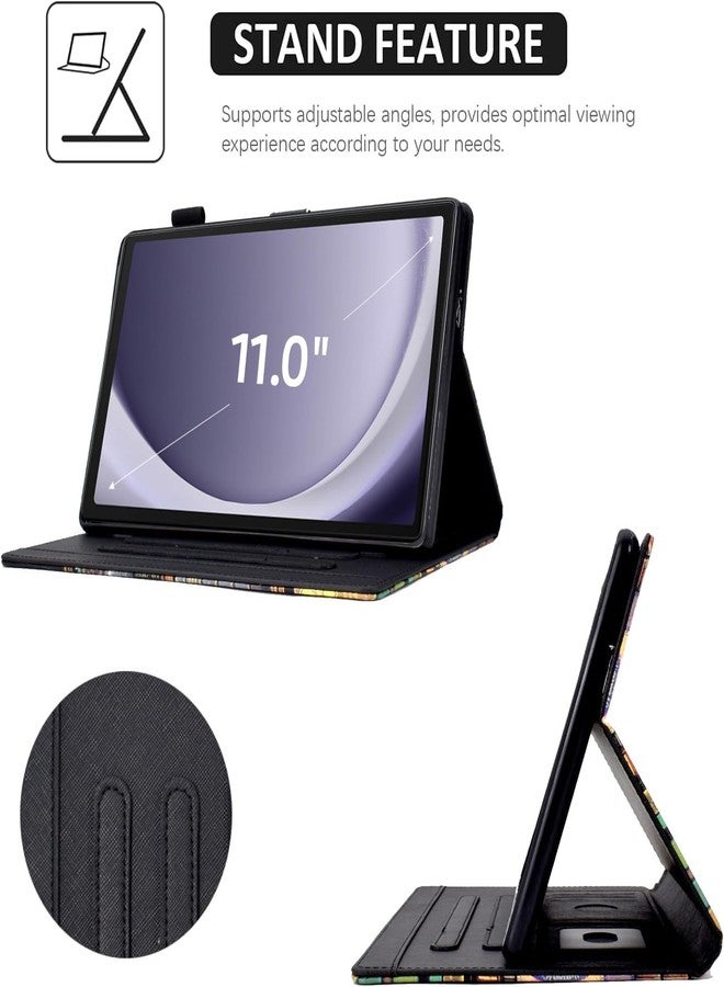 BYCeKe Case for Samsung Galaxy Tab A9+/A9 Plus 11 inch 2023 (SM-X210/X216/X218), PU Leather Multi Angle Stand Cover Slim Folio Protective Case for Galaxy Tab A9 Plus, Auto Wake/Sleep, Flowers - Image 5