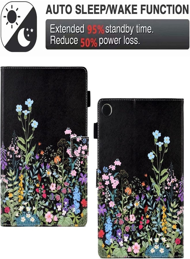 BYCeKe Case for Samsung Galaxy Tab A9+/A9 Plus 11 inch 2023 (SM-X210/X216/X218), PU Leather Multi Angle Stand Cover Slim Folio Protective Case for Galaxy Tab A9 Plus, Auto Wake/Sleep, Flowers - Image 4