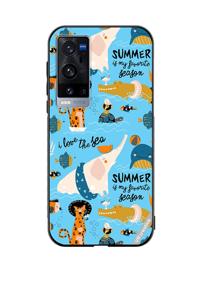 VR CREATIVE Protective Case Cover For Vivo X60 Pro Plus Funny Cat Design Multicolour - Image 1