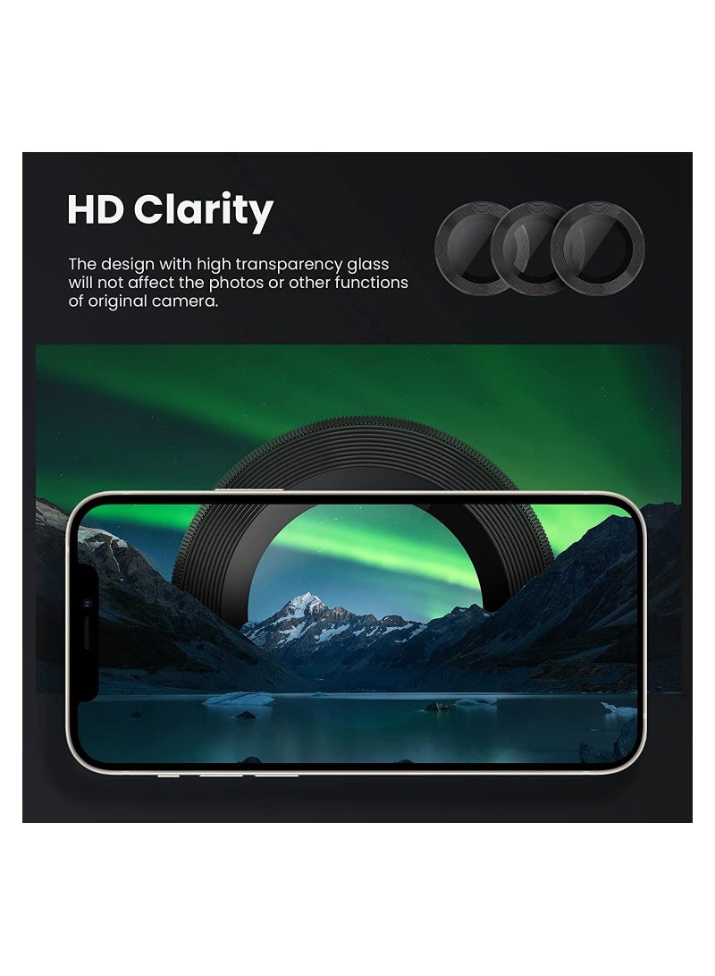 هيكسابيكس عدسة زجاجية للكاميرا لهاتف آيفون 14/14 بلس باللون الأسود - Image 4