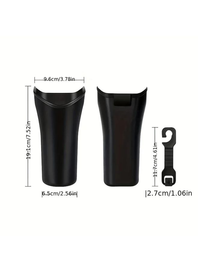 Black Car Trash Can And Foldable Umbrella Holder With Cup Holder Storage Organizer - Image 2