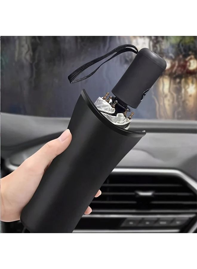Black Car Trash Can And Foldable Umbrella Holder With Cup Holder Storage Organizer - Image 5