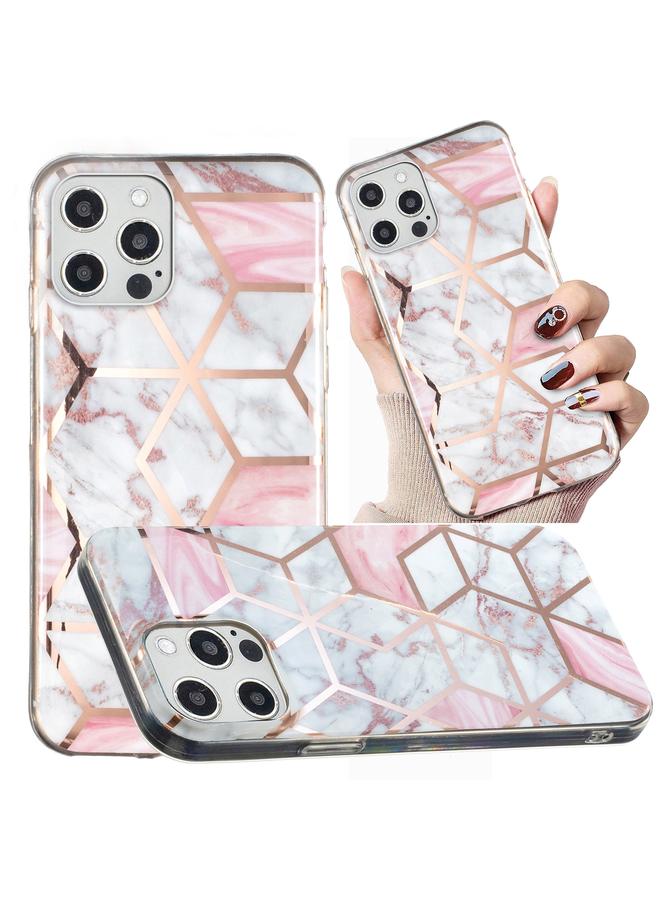 Zaboon Case For iPhone 12 / 12 Pro Electroplated Marble Pattern TPU Phone Case - Image 1