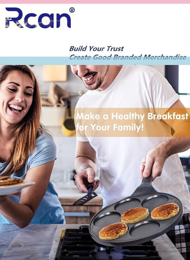 ركان مقلاة فطائر غير لاصقة بتصميم 7 قوالب، صانعة فطائر صغيرة مع طلاء خالٍ من حمض بيرفلورو الأوكتانويك، مقلاة فطائر كريب للأطفال متوافقة مع الغاز - Image 3