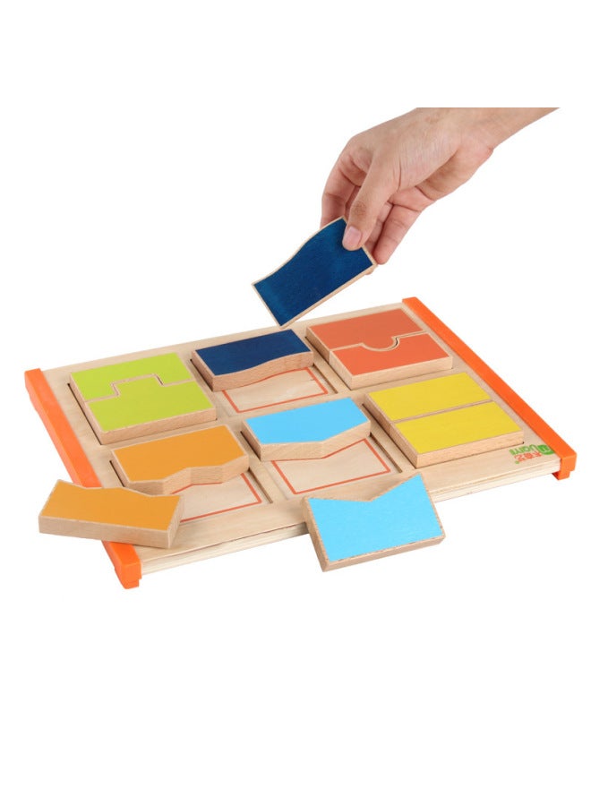 Early Childhood Education Educational Toys Square Splicing Learning Board Children's Graphic Cognitive Texture Touch Paired Learning Board-Color:HJL-Block Splicing Learning Board - Image 4