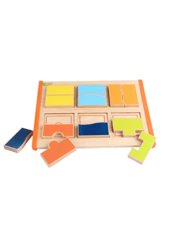 Early Childhood Education Educational Toys Square Splicing Learning Board Children's Graphic Cognitive Texture Touch Paired Learning Board-Color:HJL-Block Splicing Learning Board - Image 2