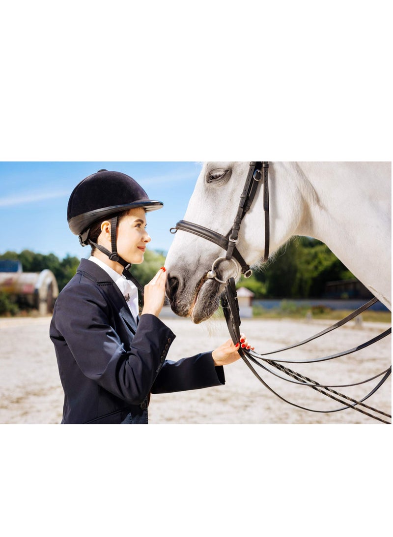 Y&D Leather Crop 18'' Whip Black Riding Horse for Horses Whips - Image 3