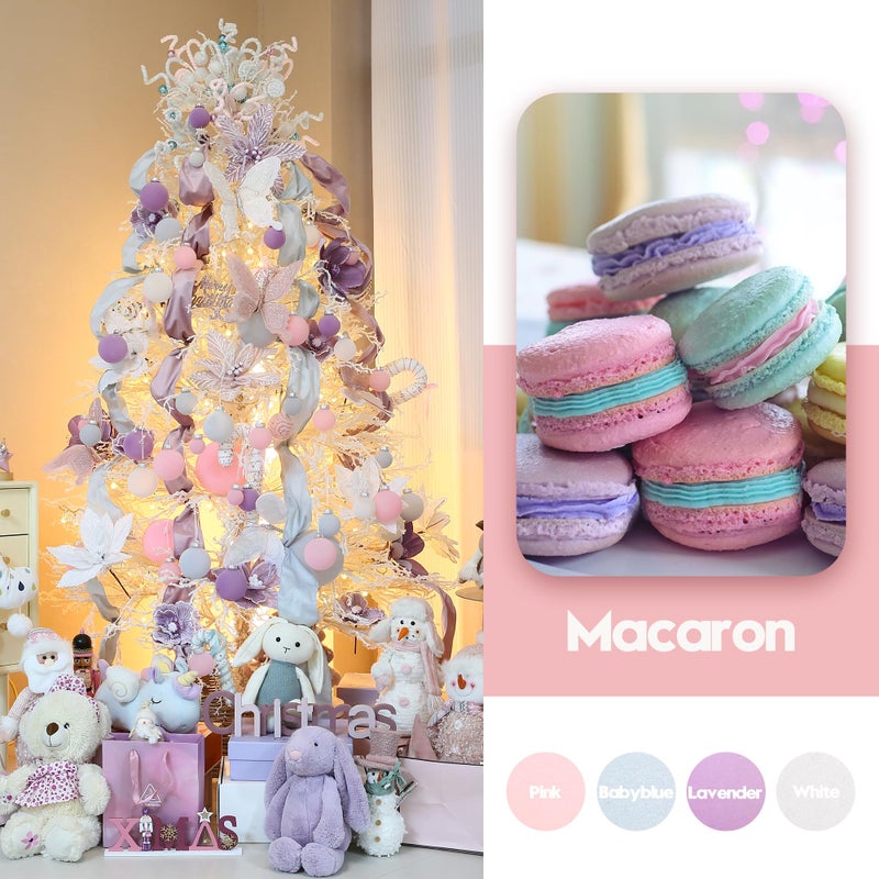 Sea Team 32-Pack Flocked Velvet Christmas Tree Ball Ornaments Set  Decorative Hanging Baubles  Shatterproof Plastic Decorations for Xmas Tree  Wreath  Garland  Multi-Sized  Babyblue - Image 2