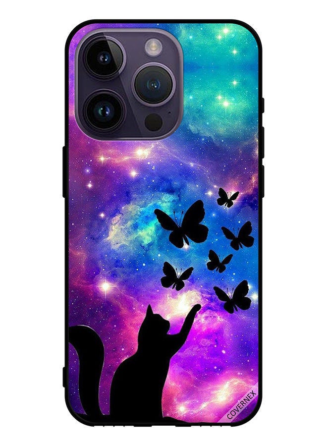Covernex Protective Case Cover For Apple iPhone 14 Pro Cat & Butterflies - Image 1