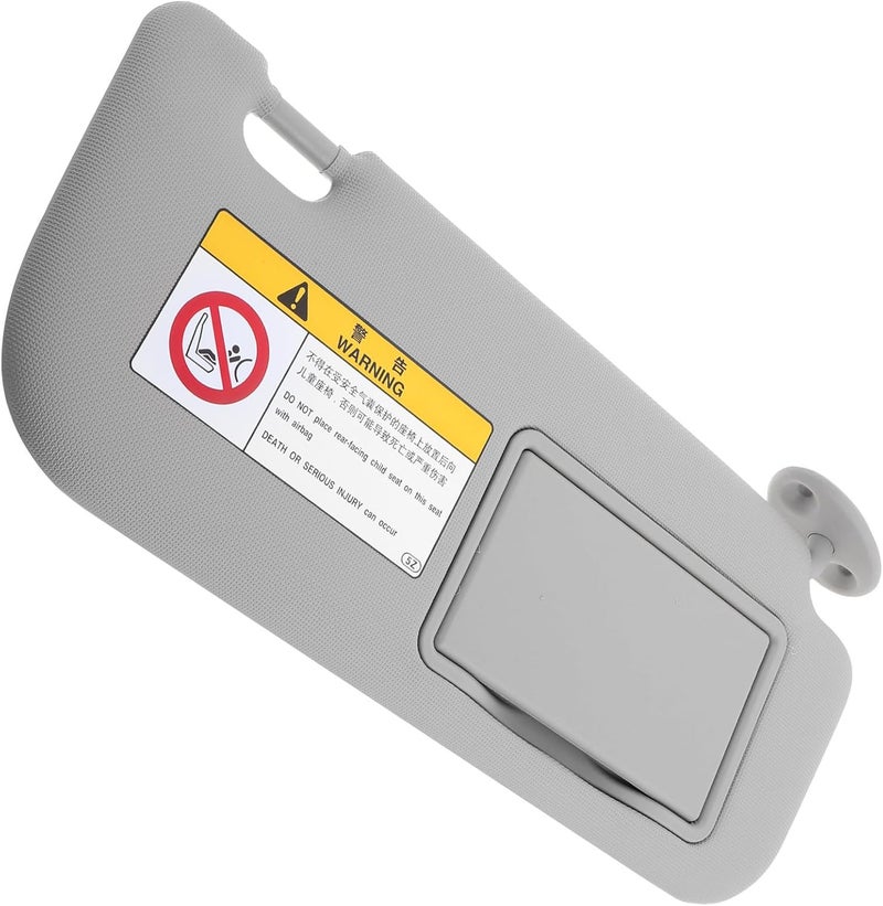 Right Passenger Side Sun Visor for Car with Vanity Mirror Gray Auto Sun Shade Accessory Compatible with Popular Sedan Models - Image 1