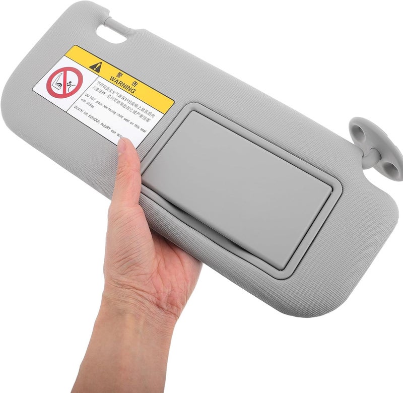 Right Passenger Side Sun Visor for Car with Vanity Mirror Gray Auto Sun Shade Accessory Compatible with Popular Sedan Models - Image 4
