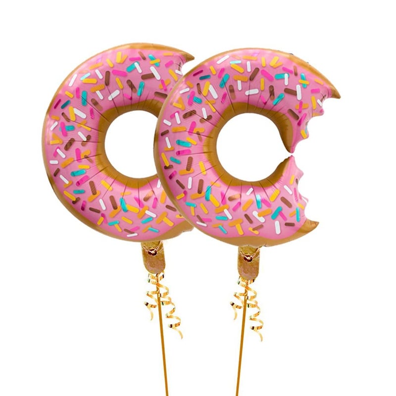 Pop The Party Donut Balloons Mini Sprinkle Pink Mylar Balloon for Baby Shower Birthday Party Decoration Theme Party Supplies (Pack Of 2 Donut) - Image 4
