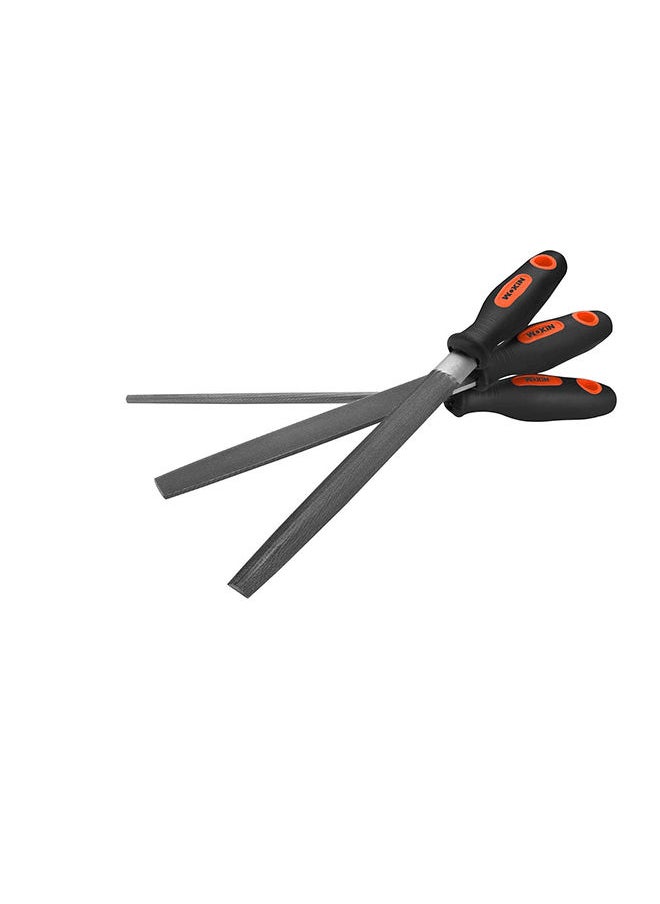 WOKIN - Wokin Value Offer 3Pcs Steel Files Set 8"Orange Black - Image 1