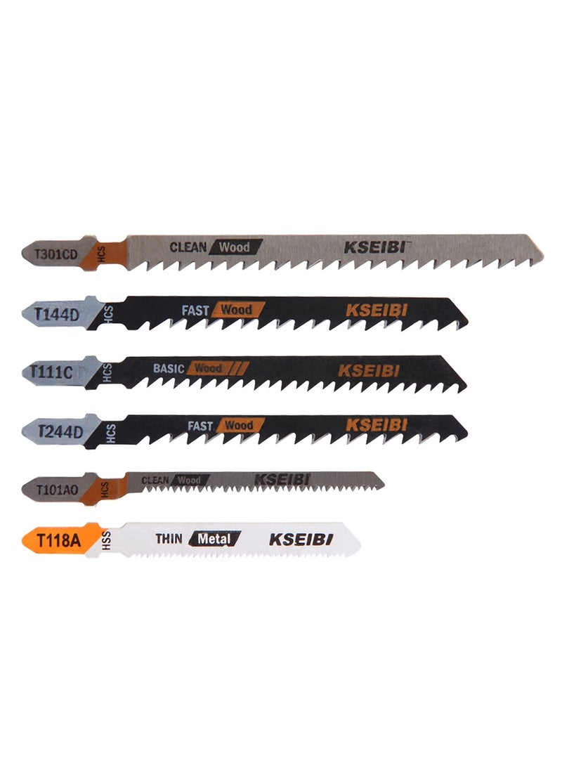 KSEIBI 5pcs Jigsaw Blades T-Shank, Contractor Assorted T Shank Jig Saw Blades Set, Multi-Purpose T301CD Saw Blades for Wood, Plastic, Metal Cutting, Softwood, Hardwood, Wood Boards & Chipboards.  - Image 3