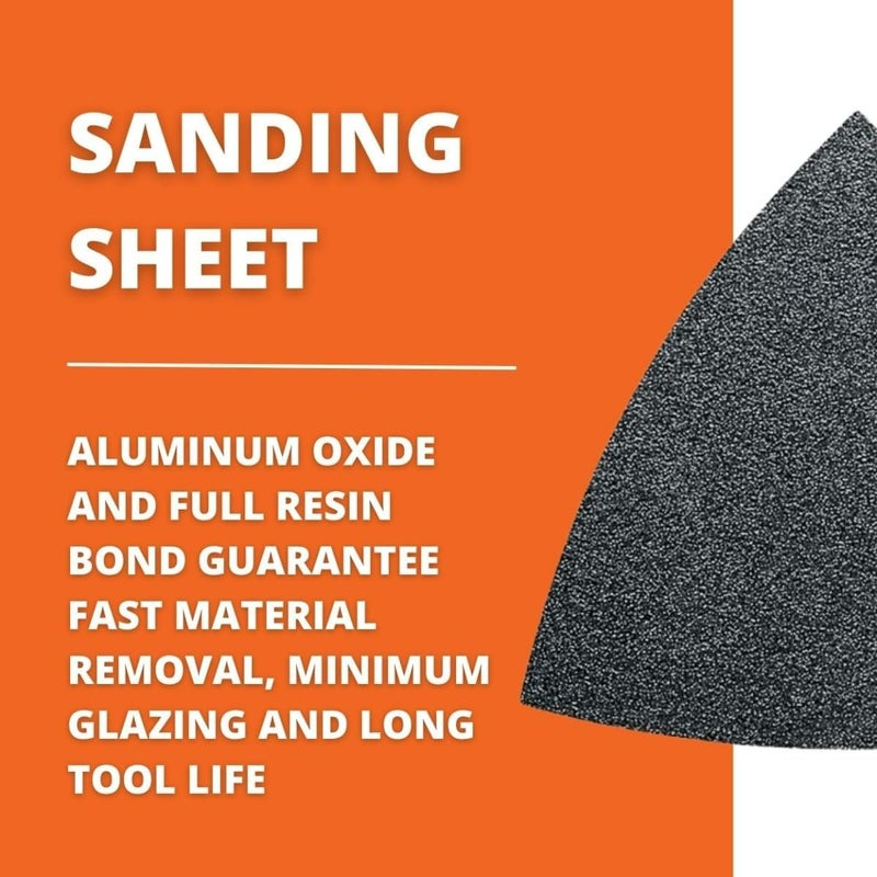 Fein Sanding Sheets with Hook & Loop Attachment - Aluminum Oxide, Full Resin Bond, Multi-Material Use, Unperforated, 60 Grit, 3-1/8" Edge Length, 50-Pack - 63717082011 - Image 3