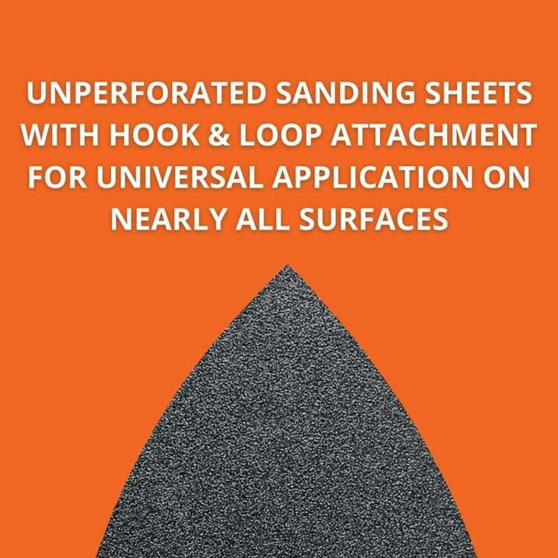 Fein Sanding Sheets with Hook & Loop Attachment - Aluminum Oxide, Full Resin Bond, Multi-Material Use, Unperforated, 60 Grit, 3-1/8" Edge Length, 50-Pack - 63717082011 - Image 5