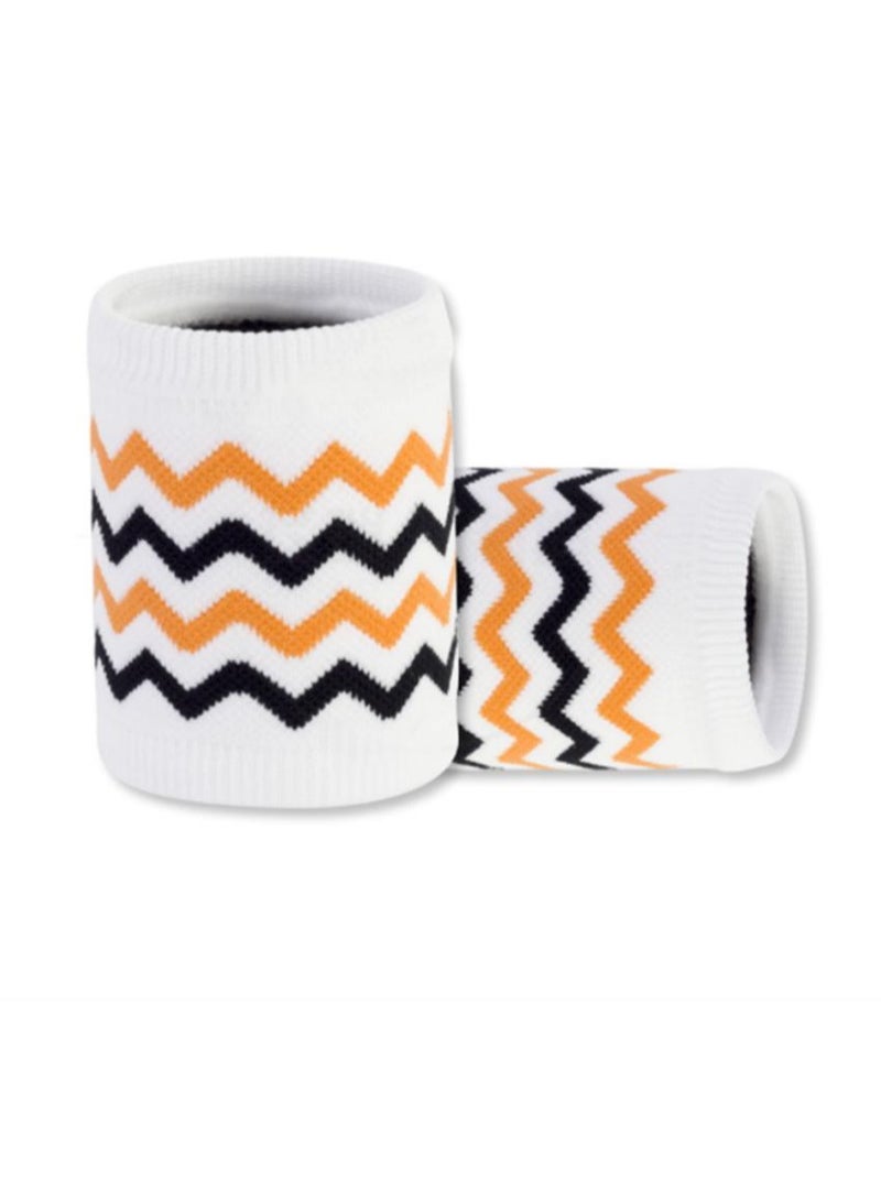 Generic Sport Wristband,   A Pair of Elastic Wrist Band Wavy Line Pattern Absorbent Terry Cloth, Gym for Man Woman Accessory, Tennis Basketball Soccer Workout Badminton Fitness Exercise, Random Color  - Image 4